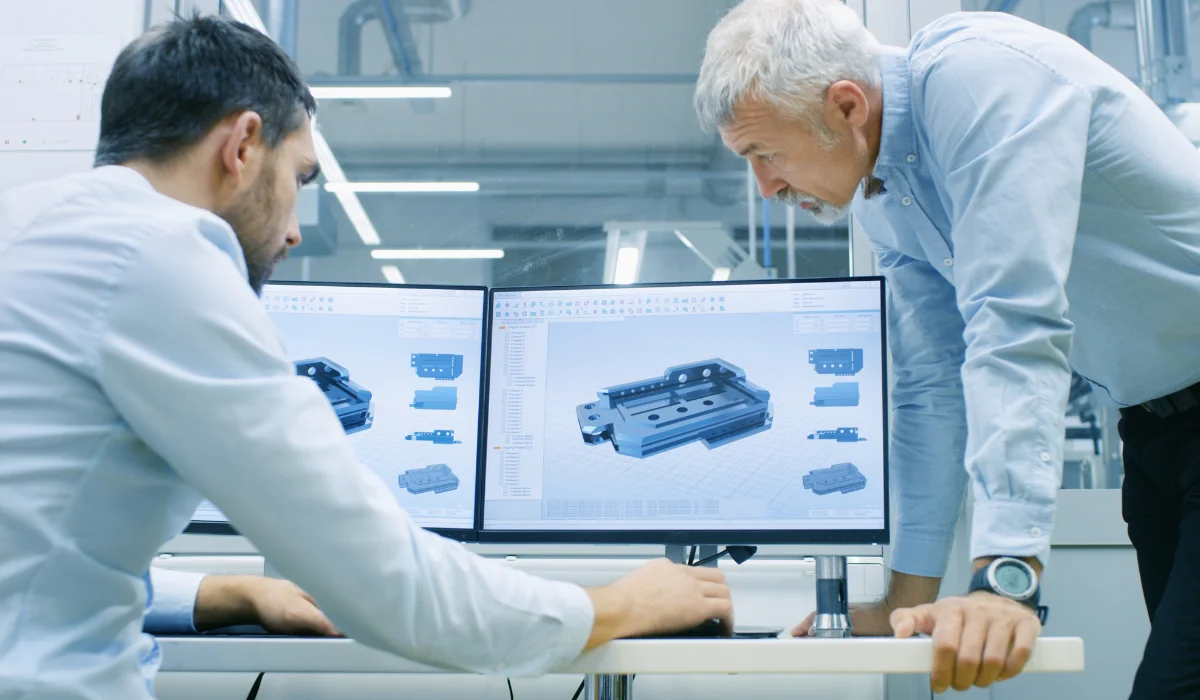 industrial designer working with CAD engineer