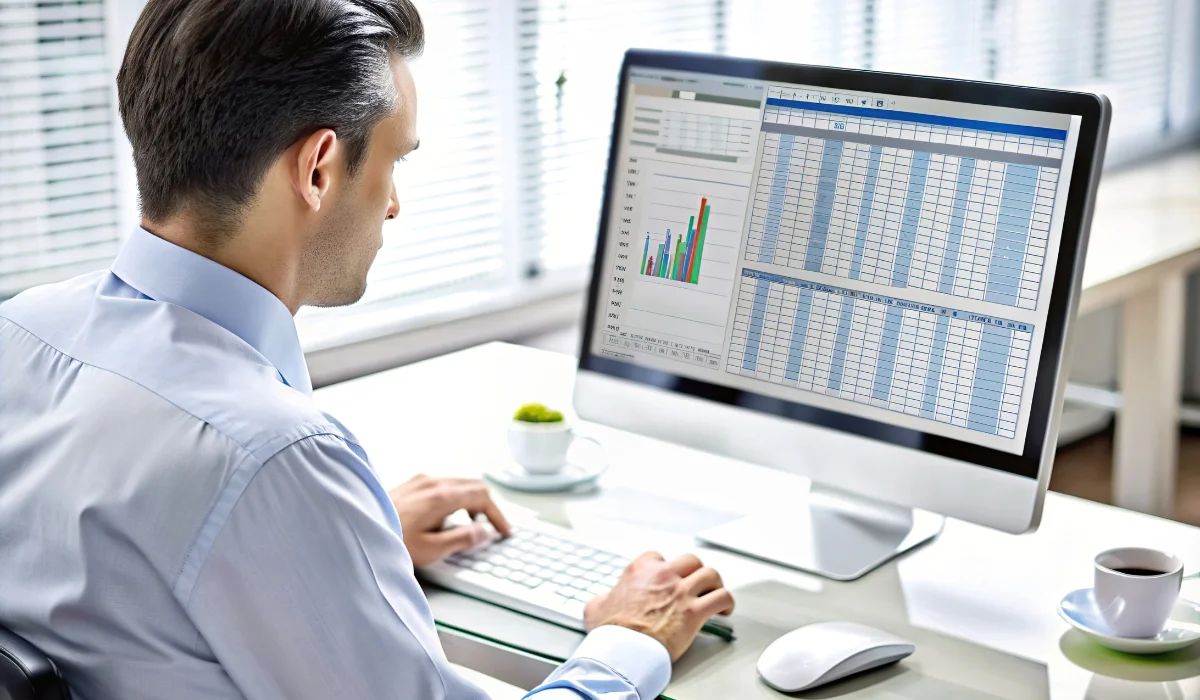 person analyzing financial documents