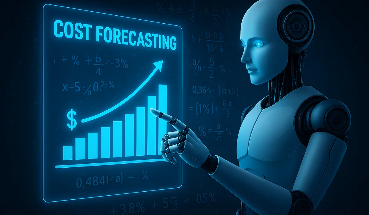 a robot doing cost forecasting