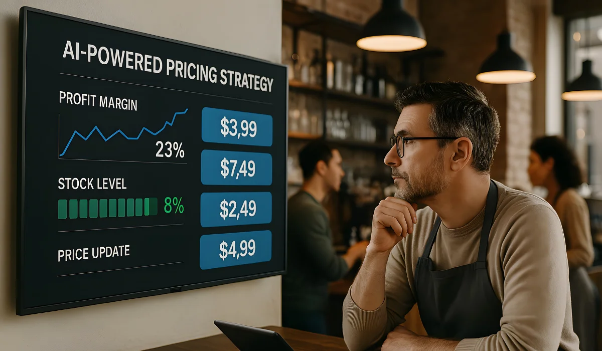 man analyzing ai pricing strategy dashboard